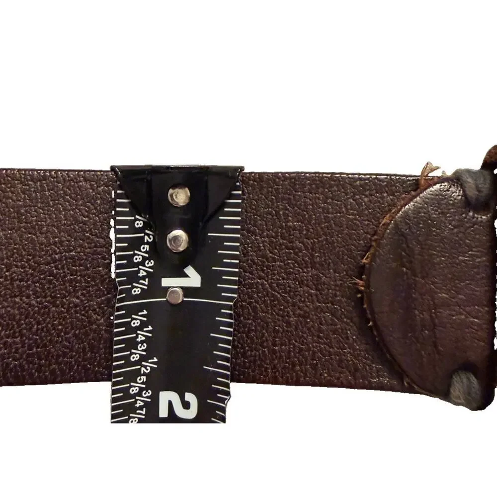 Vintage Y2K ABERCROMBIE & FiITCH Moose Embossed Leather Belt Brown Size S / M